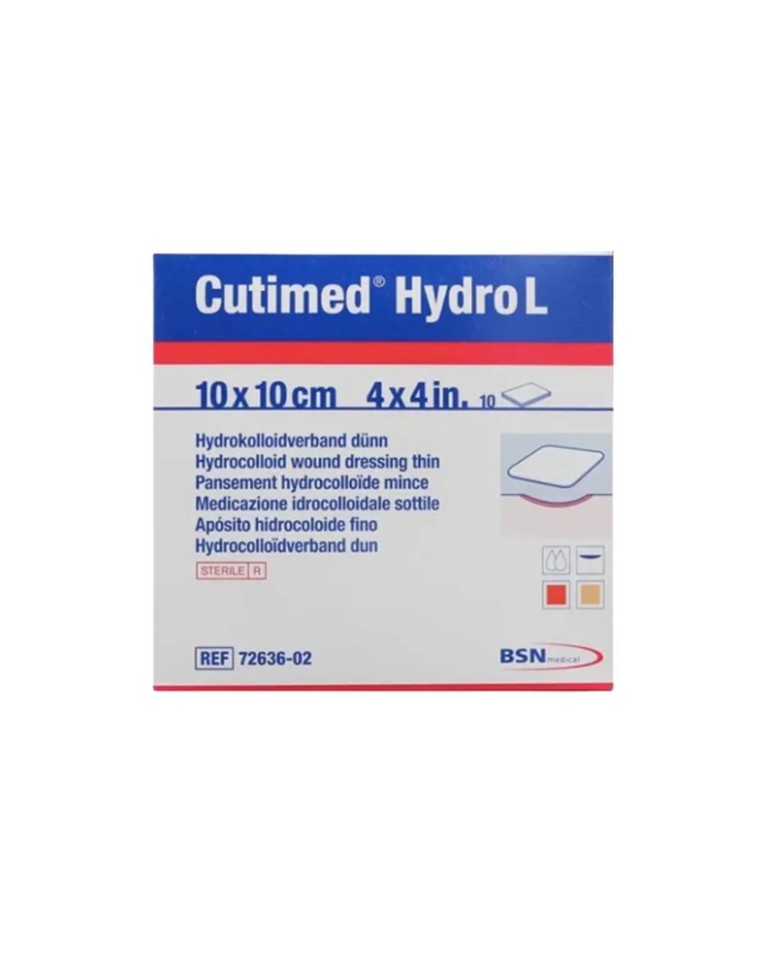 APÓSITO HYDRO L HIDROCOLOIDE FINO 10X10CM. CUTIMED. UNIDAD