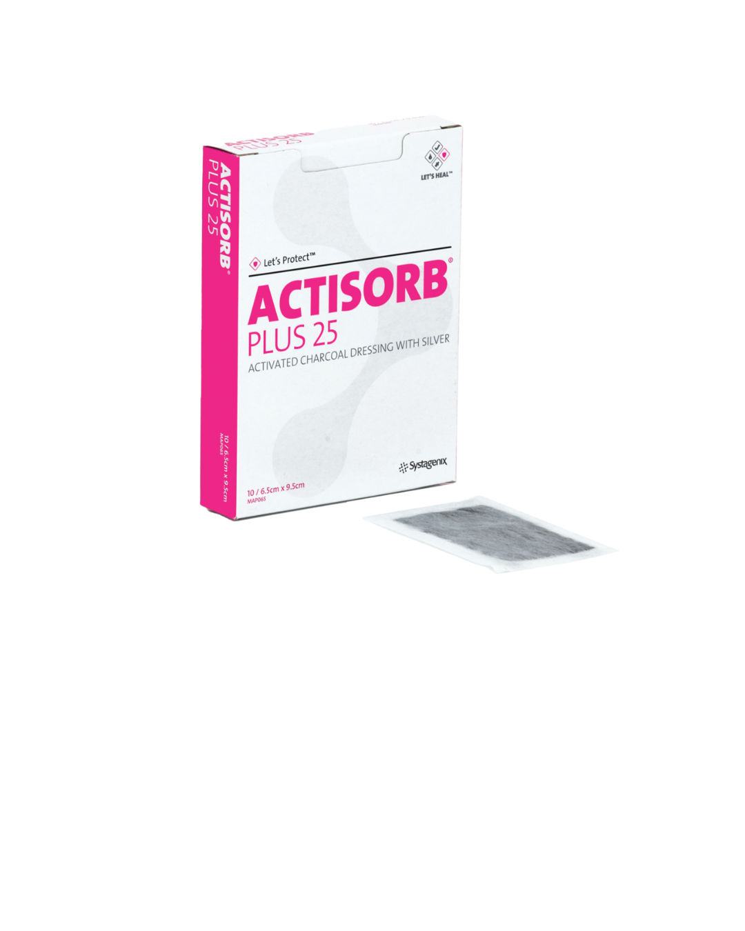 APÓSITO DE CARBÓN ACTIVADO CON PLATA, ELIMINA MAL OLOR, 6,5 X 9,5 CM. ACTISORB PLUS 25. UNIDAD