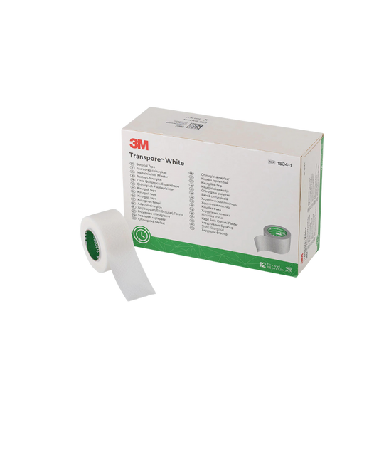 TELA ADHESIVA TRANSPORE 2.5 CM X 9.1 M. 3M. UNIDAD
