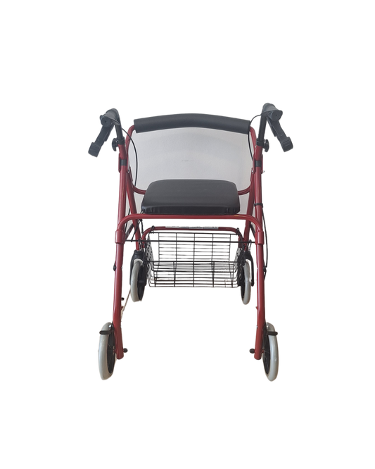 ANDADOR 4 RUEDAS CON ASIENTO Y CANASTO