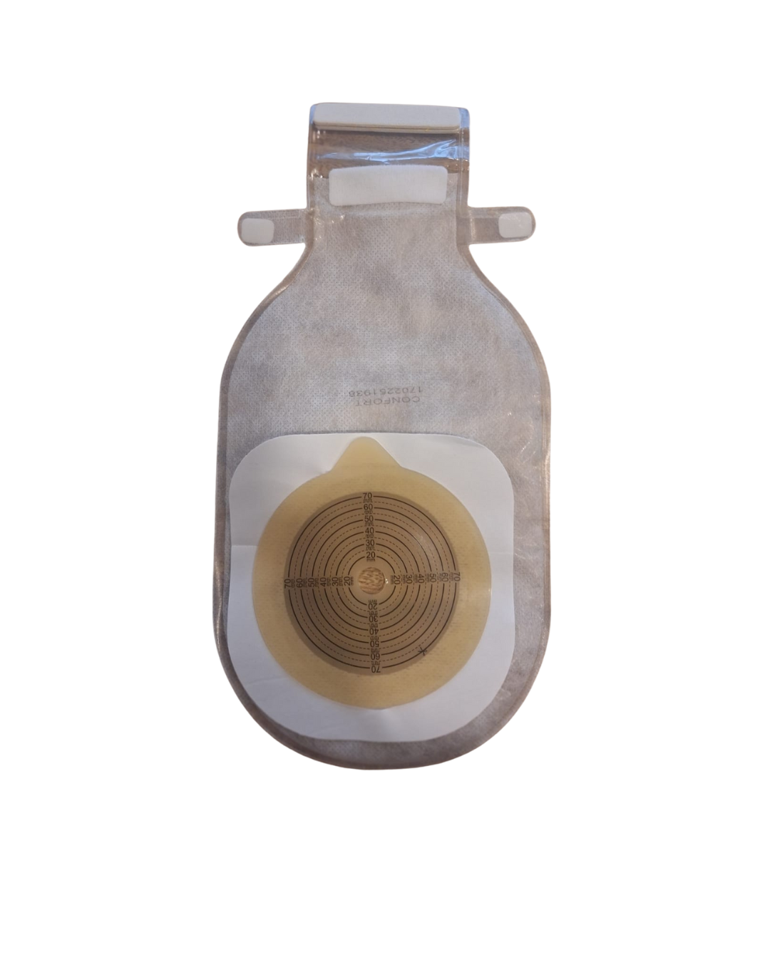 BOLSA COLOSTOMÍA 1 PIEZA 12 MM - 70 MM C/ VELCRO TRANSPARENTE