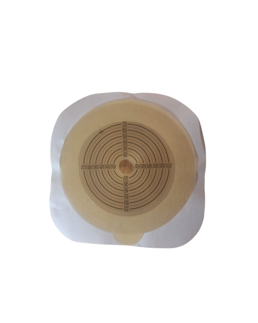 PLACA FLEXIBLE COLOSTOMÍA SISTEMA 2 PIEZAS 70 MM