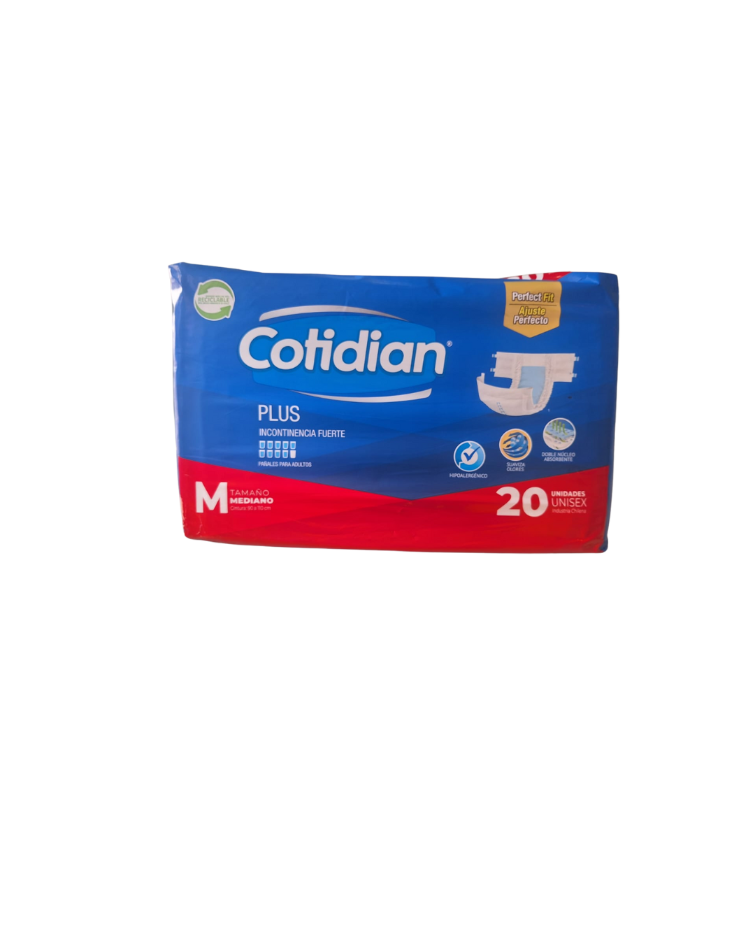 PAÑAL COTIDIAN ADULTO PLUS M. 20 UNIDADES