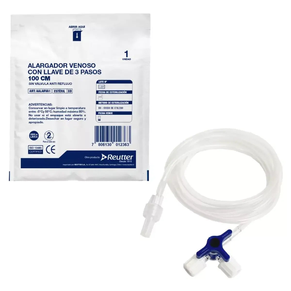 Alargador Venoso con Llave de 3 Pasos 25 cm