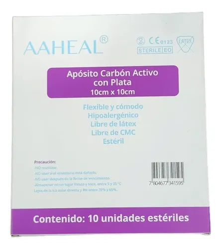 Apósito de Carbón Activado con Plata 10 x 10 cm AAHeal